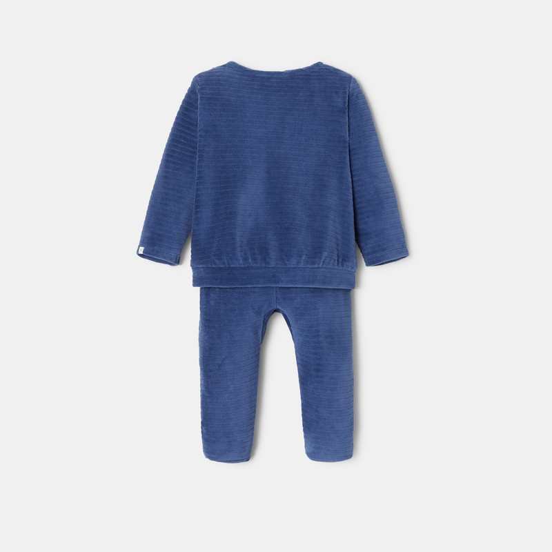 Pyjama en velours ottoman bleu mixte Absorba