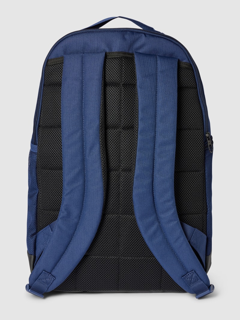 Rucksack mit Label-Print Modell 'Brasilia' in dunkelblau