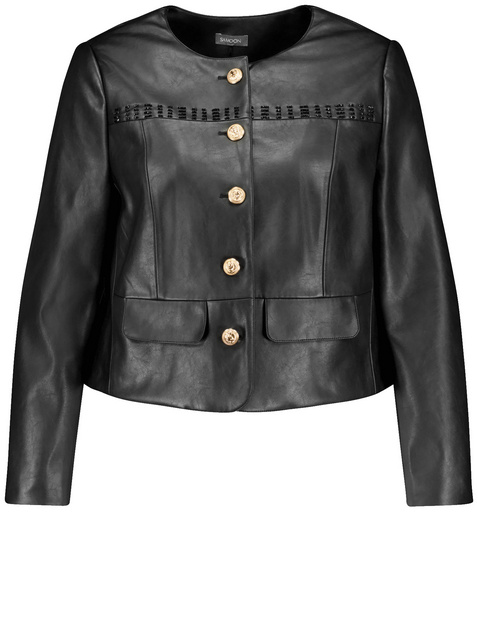 Blazerjacke mit Leder-Optik