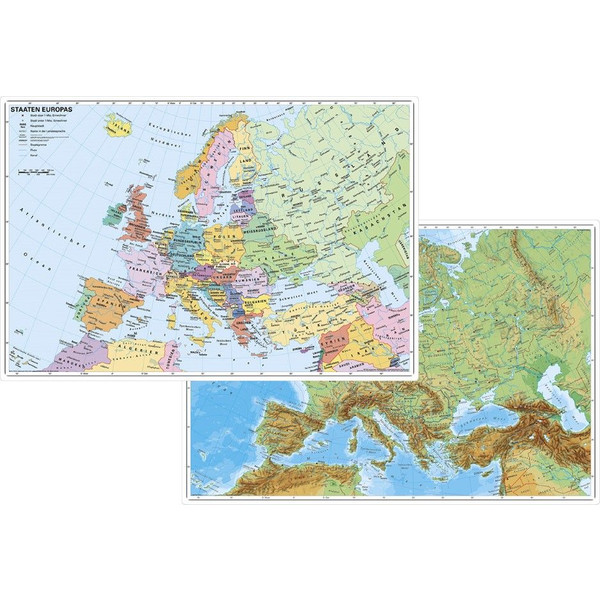 EUROPA PHYSISCH / POLITISCH. DUO-SCHREIB - Karte
