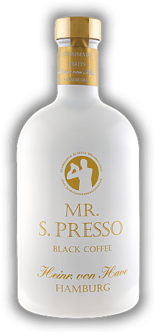 Mr. S. Presso Black Coffee Heinrich von Have Mr. S. Presso Black Coffee Heinrich von Have Ein erstaunlicher Kaffeelikör. 0,5	 Liter - Vol 20%