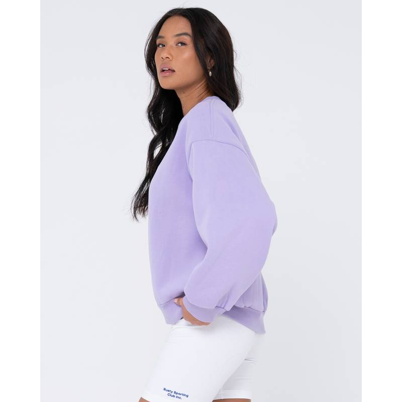 RUSTY RUSTY SCRIPT OVERSIZE CREW NECK FLEECE Rundhalspullover Damen
