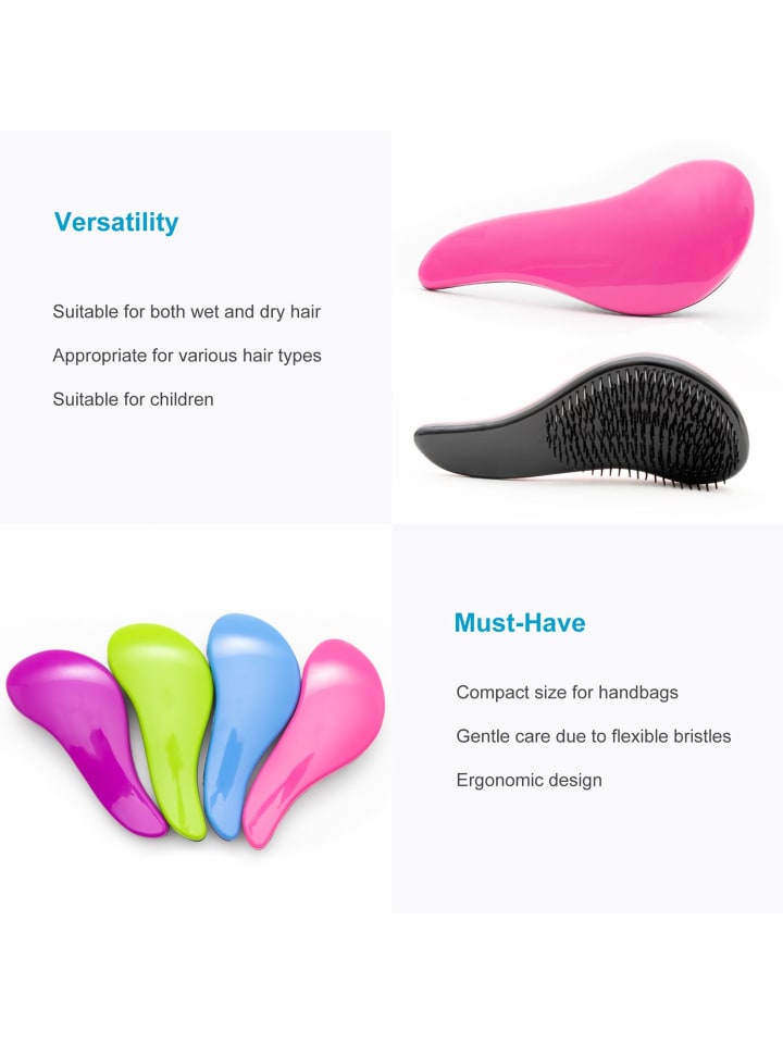 Intirilife Haarbürste Mini Bürste Detangler Bürste in Pink günstig kaufen onesize