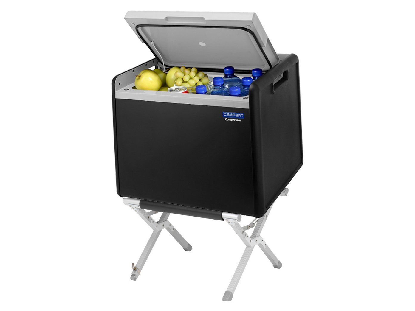 Campart Elektrische Kühlbox, 41 l, mit Strom großer Kompressor Elektro Mini Kühlschrank & Klappständer