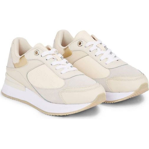 TOMMY HILFIGER Damen Sneaker ELEVATED EMBOSSED RUNNER GOLD