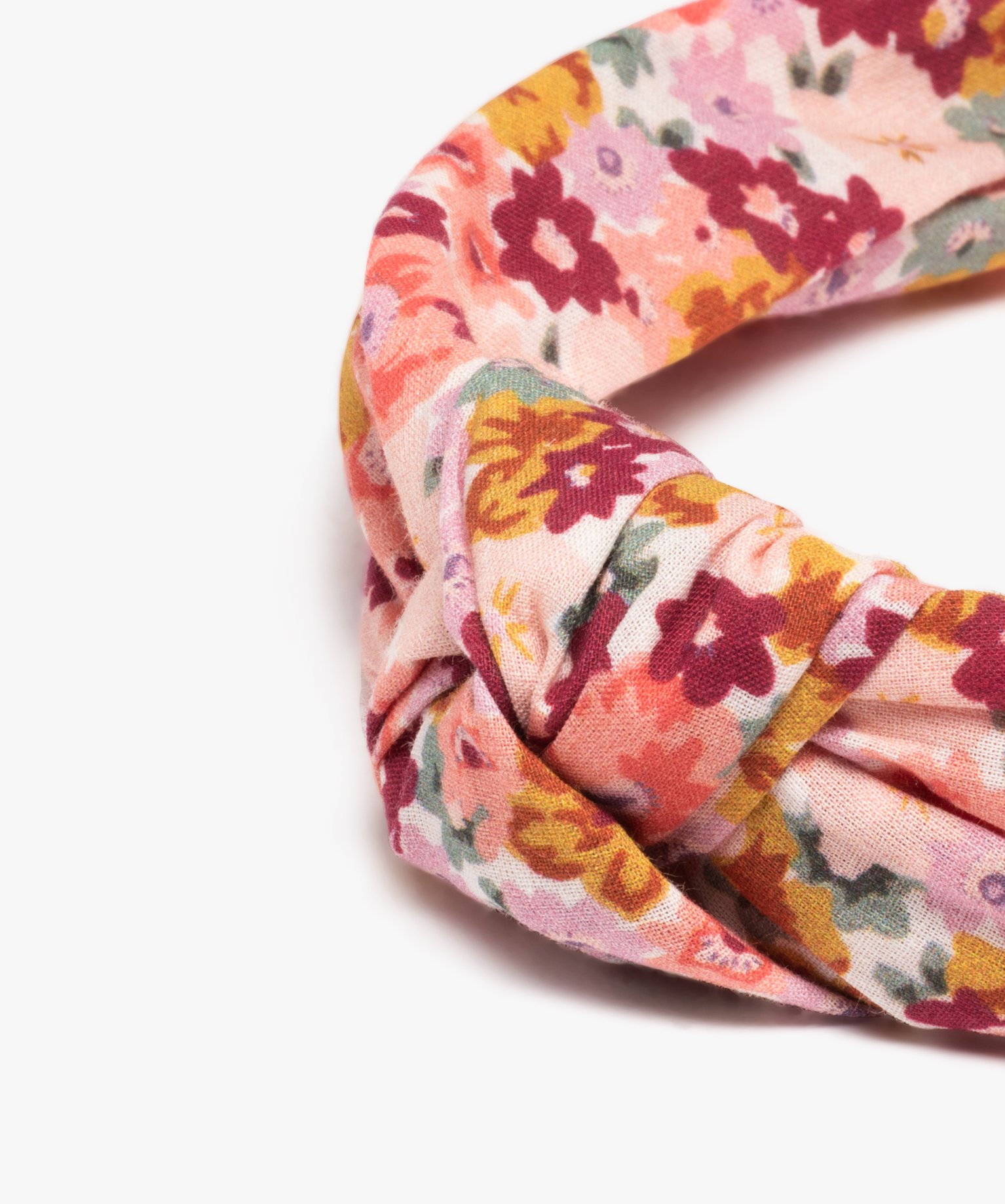 Serre-tête fille à motif fleuris effet noué multicolore | GEMO