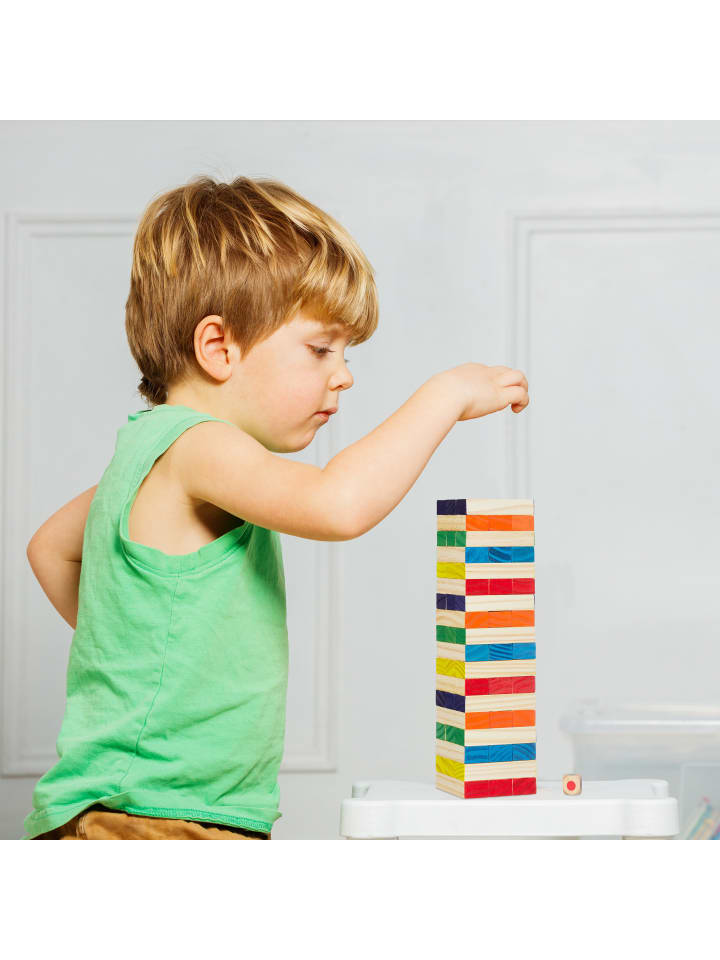 relaxdays Wackelturm in Bunt - (B)7,5 x (H)27 x (T)7,5 cm günstig kaufen onesize