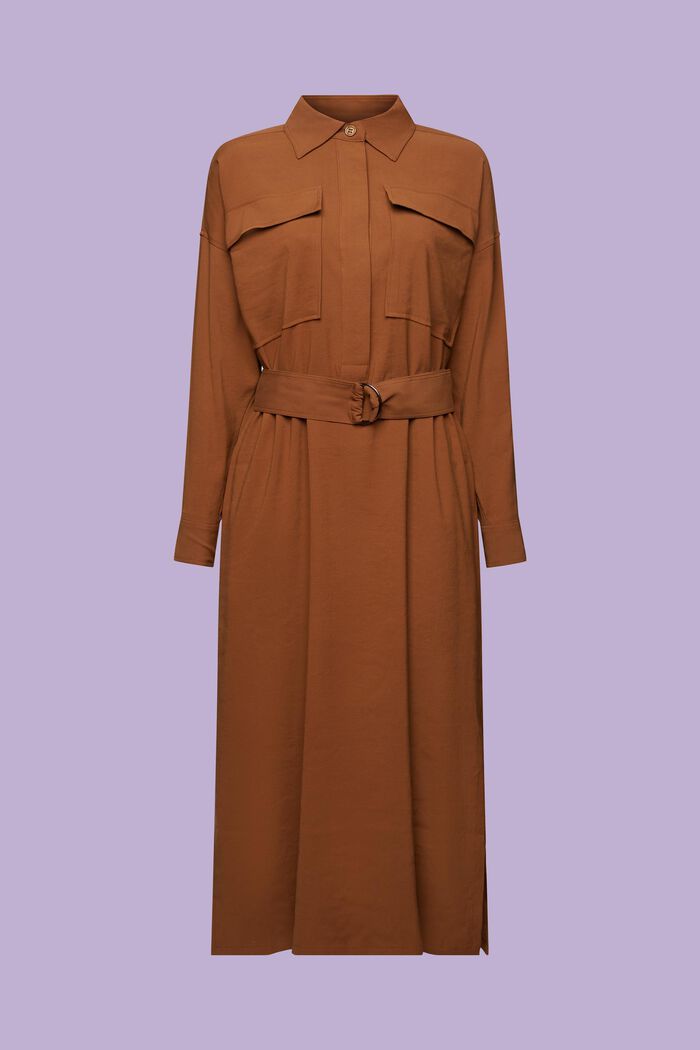 Oversize-Hemdblusenkleid in Midilänge