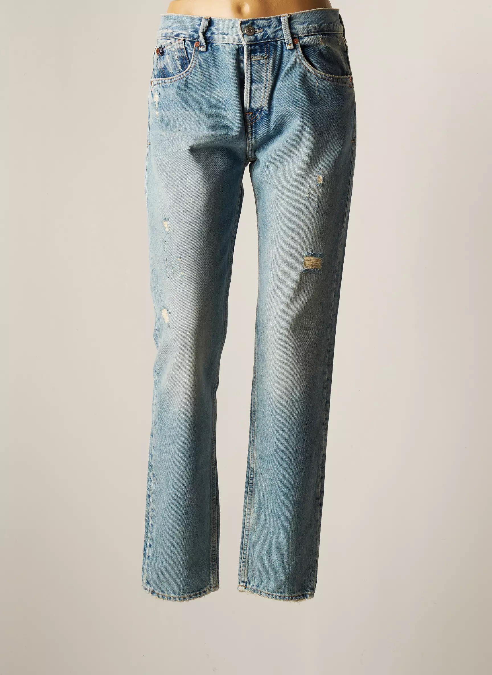 Le Temps Des Cerises Jean Mom Femme couleur bleu
