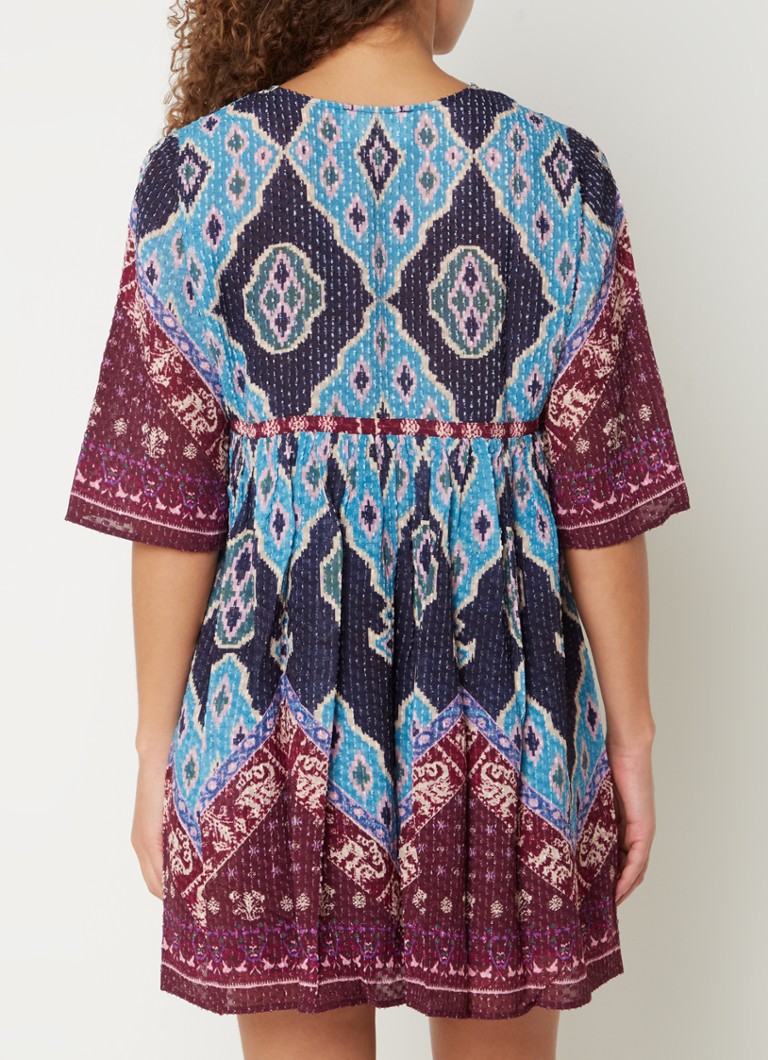 Rochie-tunică cu imprimeu și mânecă scurtă Maddy de la ba&sh