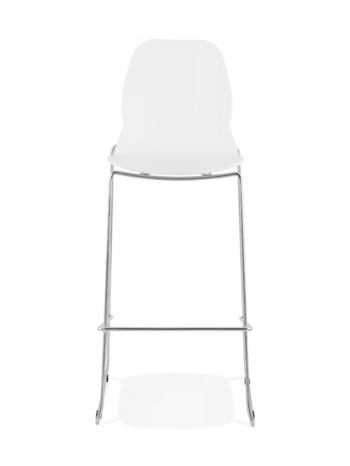 KADIMA DESIGN Barhocker mit Sitz 75 cm aus Metall Kunststoff, Zeitgenössisch in Weiß-Silber günstig kaufen onesize