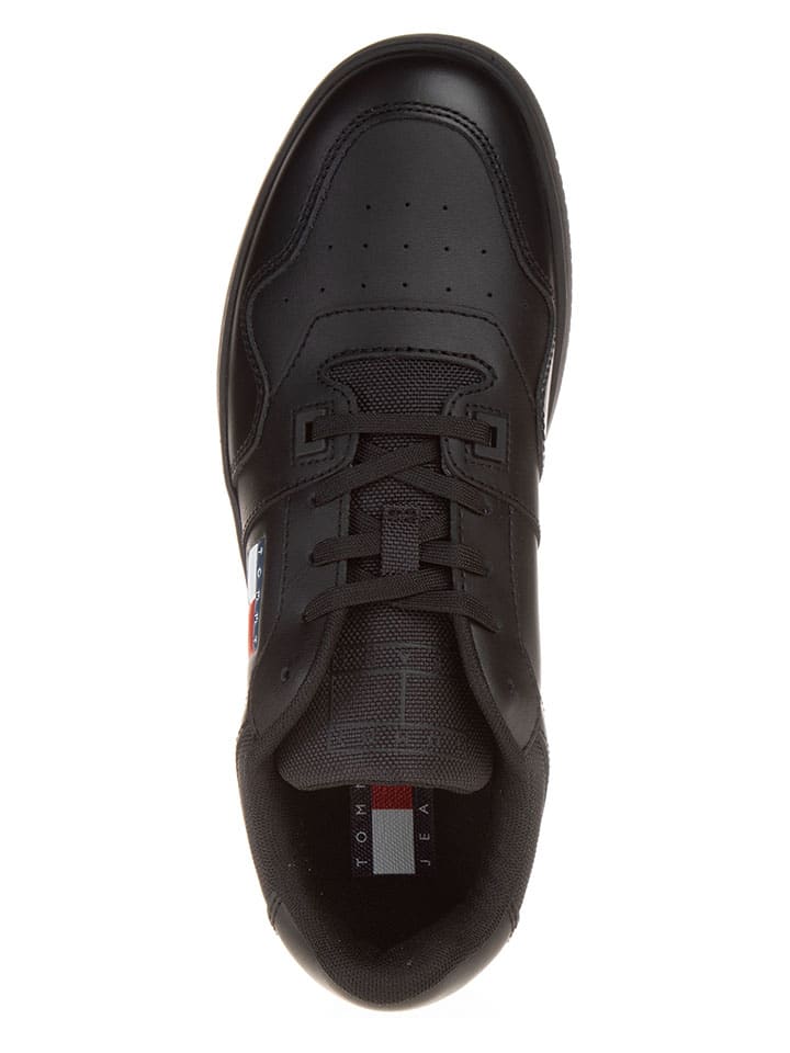 Tommy Hilfiger Shoes Leder-Sneakers in Schwarz günstig kaufen