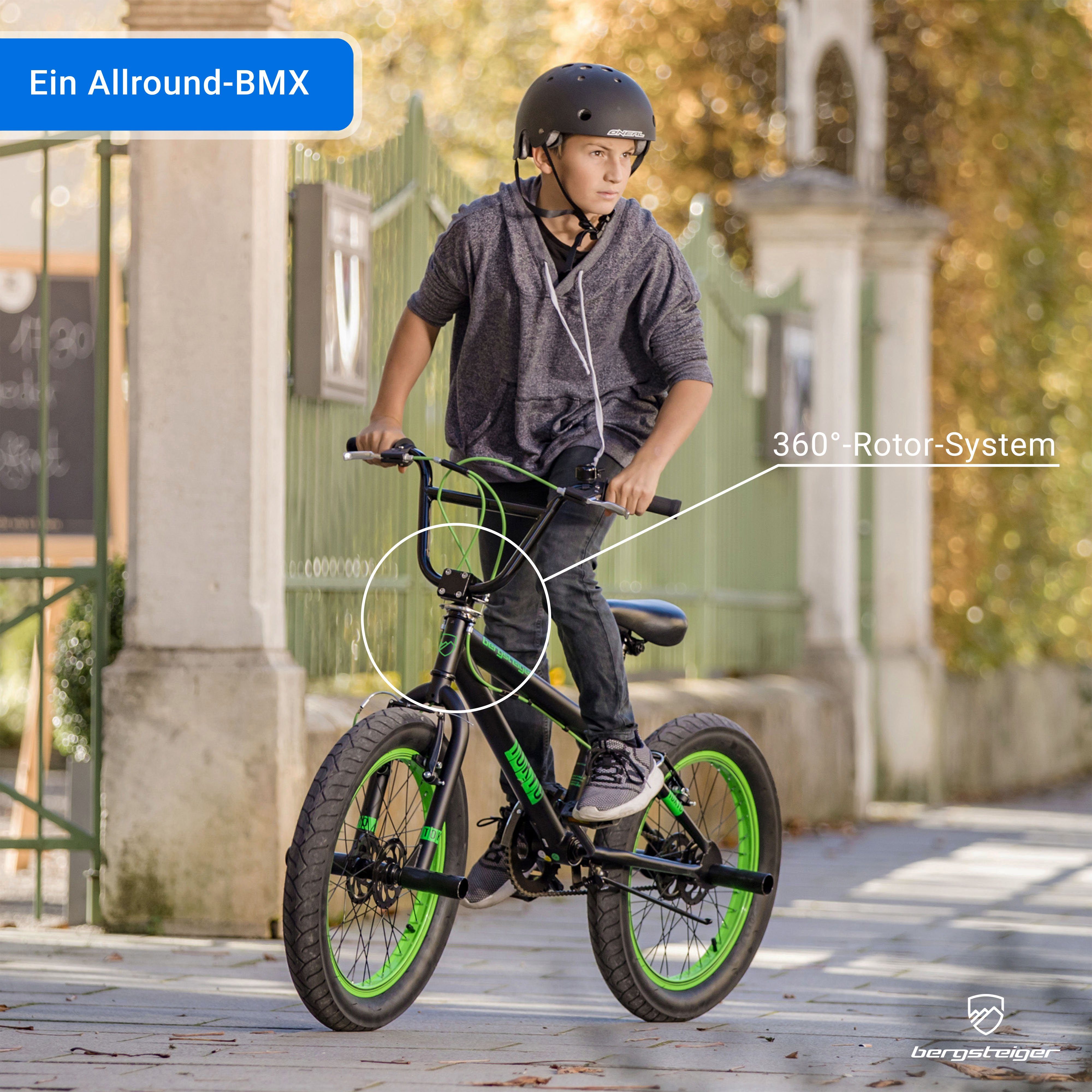 bergsteiger BMX-Rad Tokyo 20 Zoll BMX, Fatbike, 360° Rotor-System, Freestyle, 1 Gang