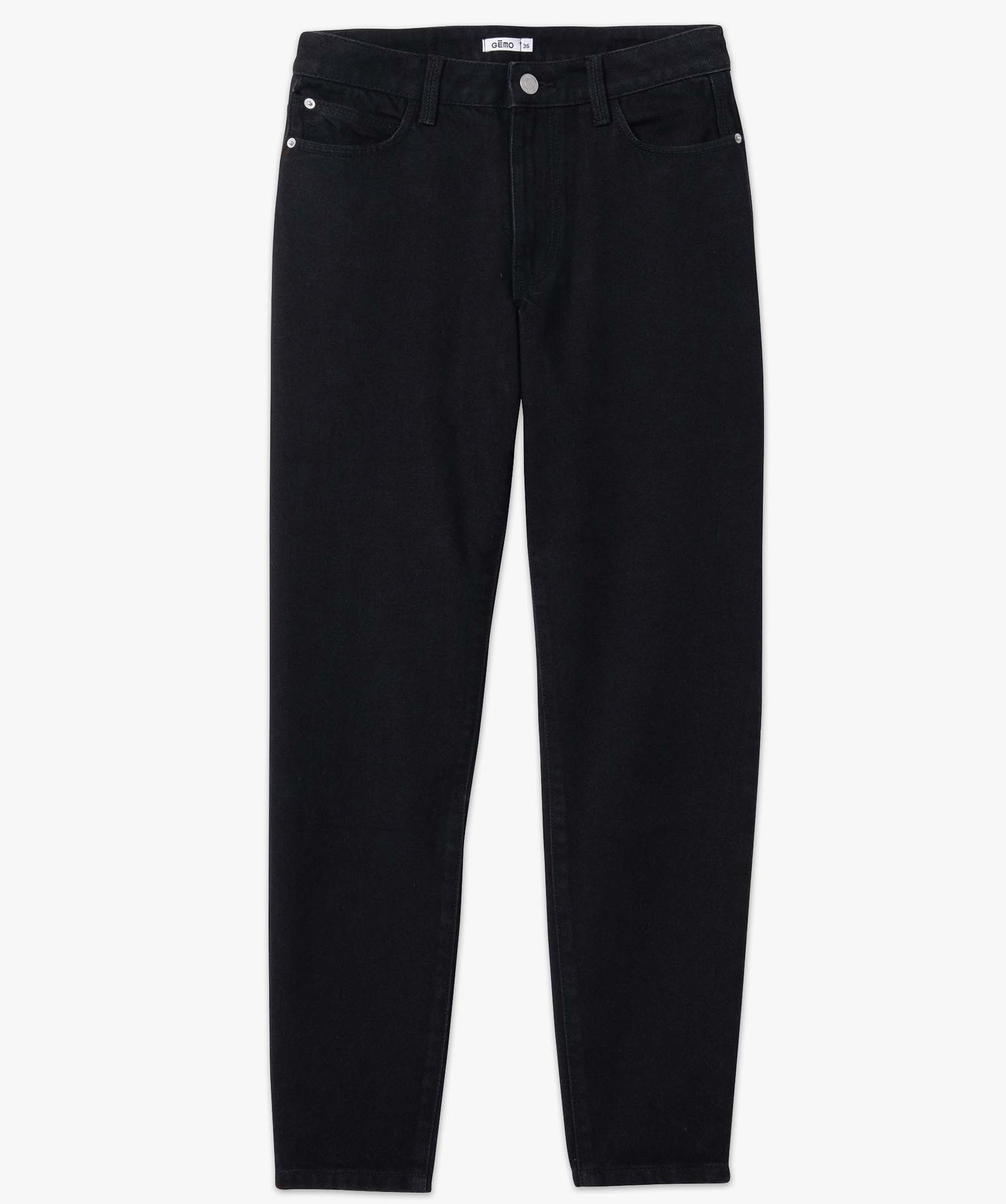 Jean femme coupe mom taille haute légèrement délavé noir | GEMO
