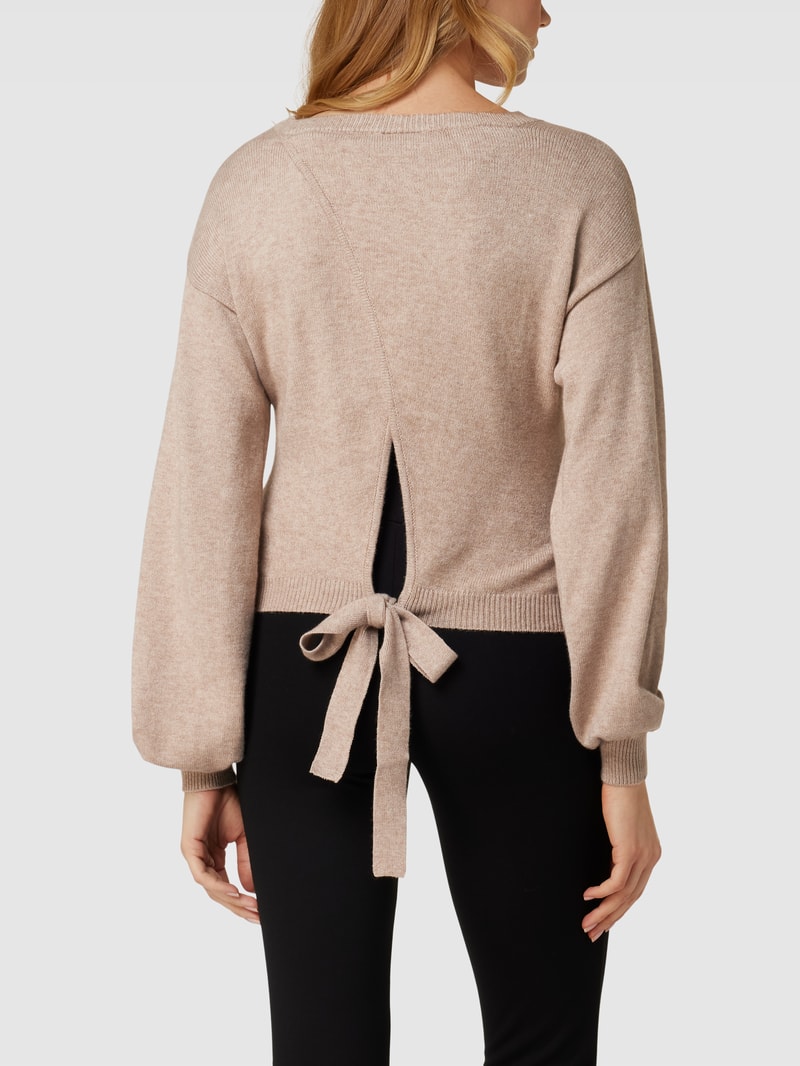 Umstands-Strickpullover in Wickel-Optik Modell 'MIKA' in beige