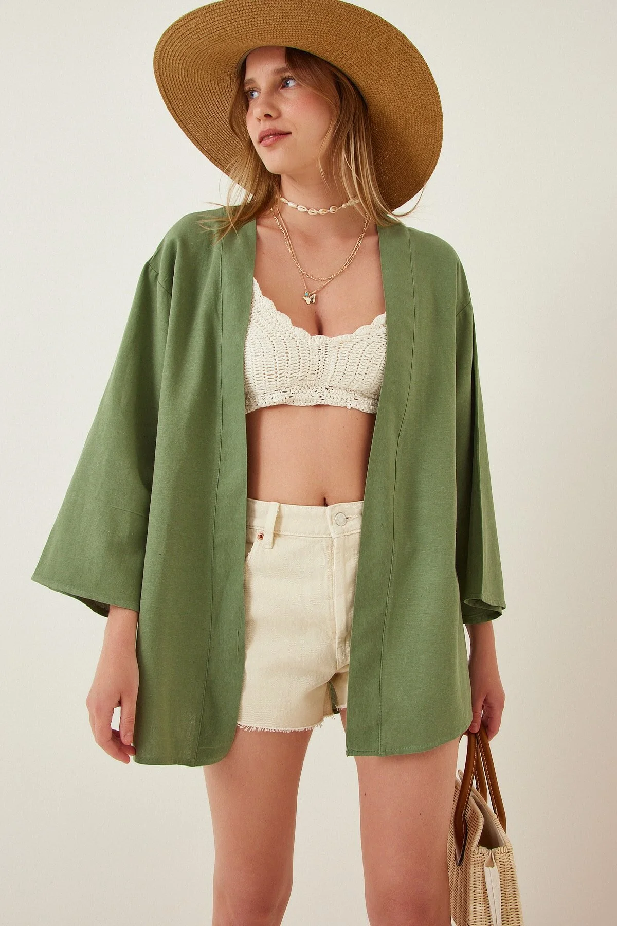 Happiness İstanbul  Kimono & Kaftan - Grün - Regular Fit