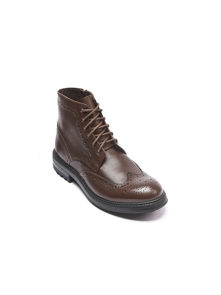 Frank Daniel Leder-Boots in Braun günstig kaufen