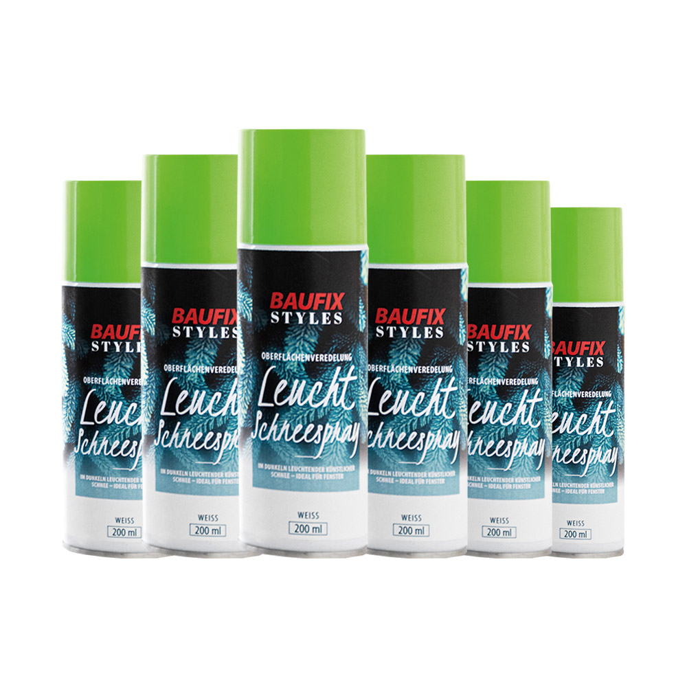 Baufix Styles Designlack, Leucht Schneespray - 6er-Set