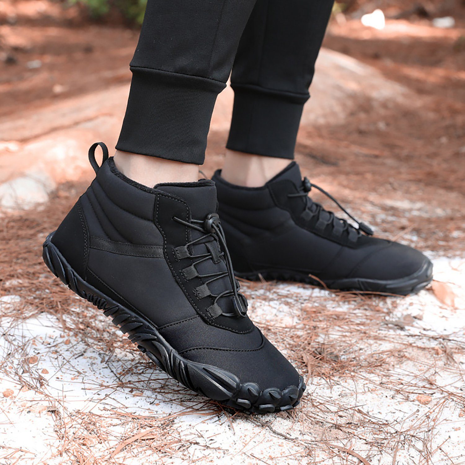 Daisred Winter Wasserdicht Warm Gefüttert Winterstiefel bequem Barfußschuh