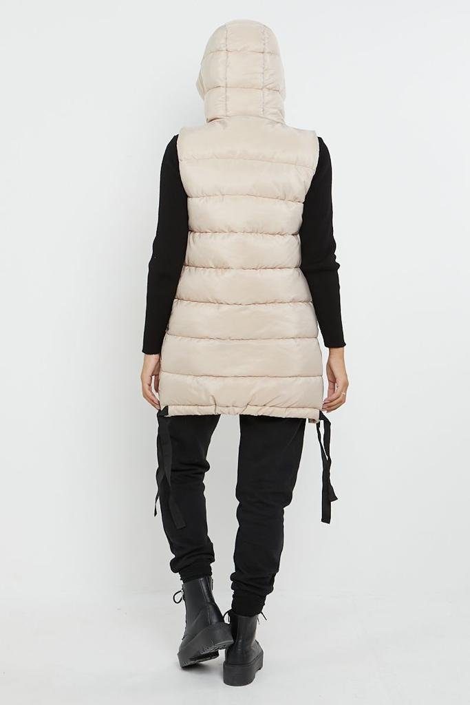 Worldclassca Longweste Worldclassca STEPPWESTE LANG KAPUZE OUTDOOR ÄRMELLOS ÜBERGANGSJACKE