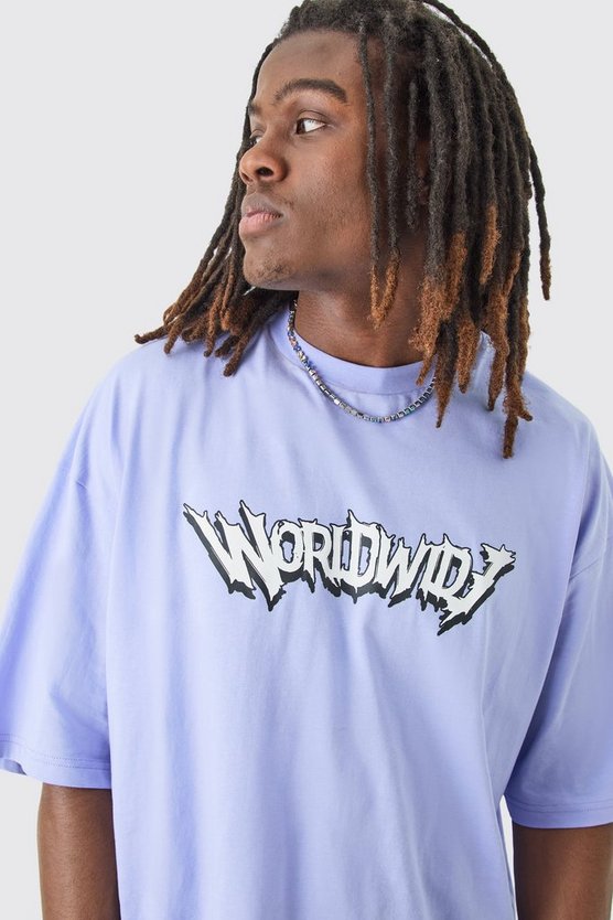Kastiges Oversize T-Shirt mit Gothic Print