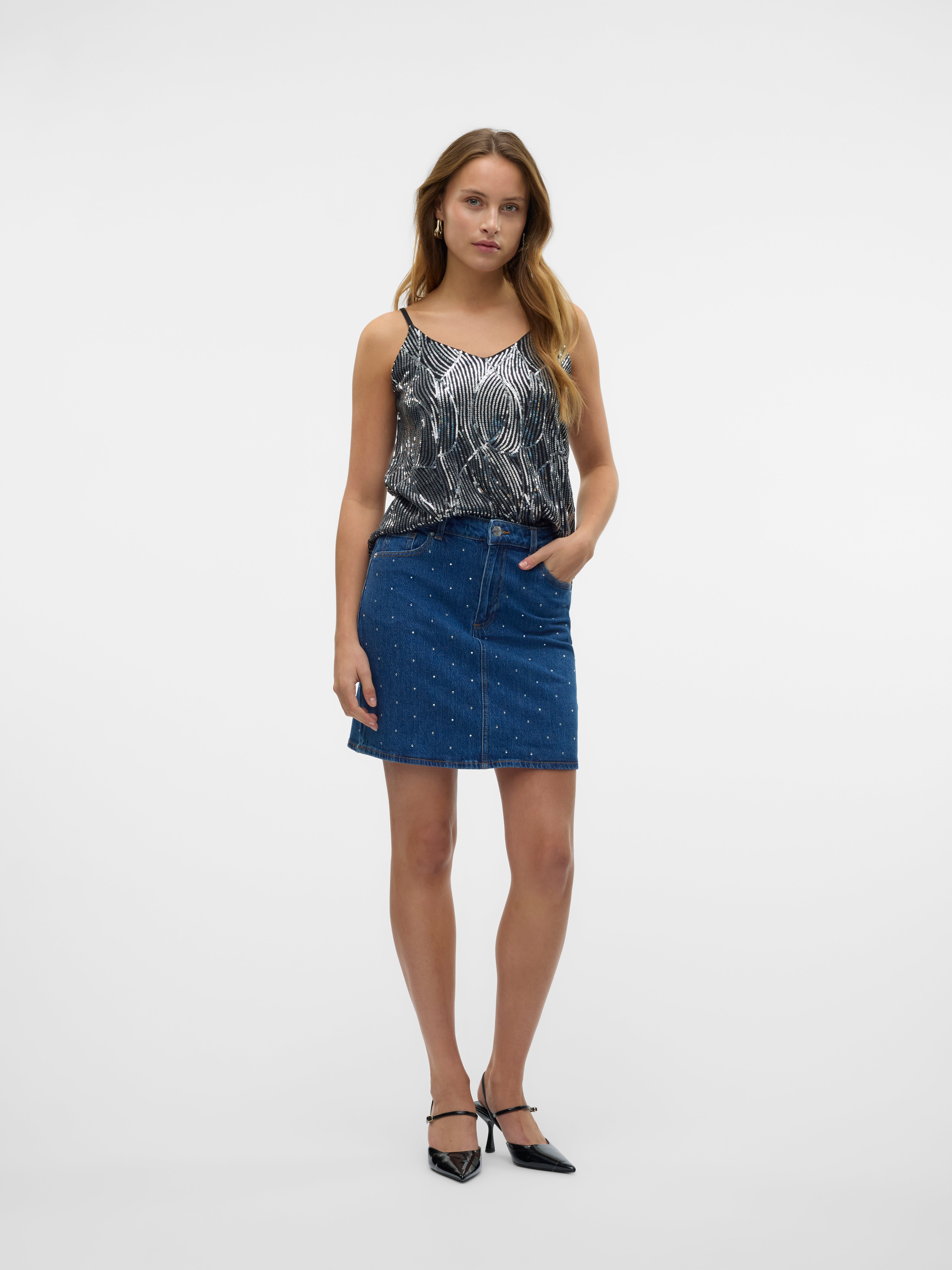 VMTESSA Hohe Taille Kurzer Rock