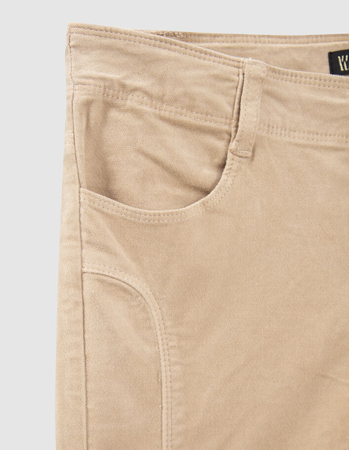 Pantalon FLARE beige taille basse en velours fille