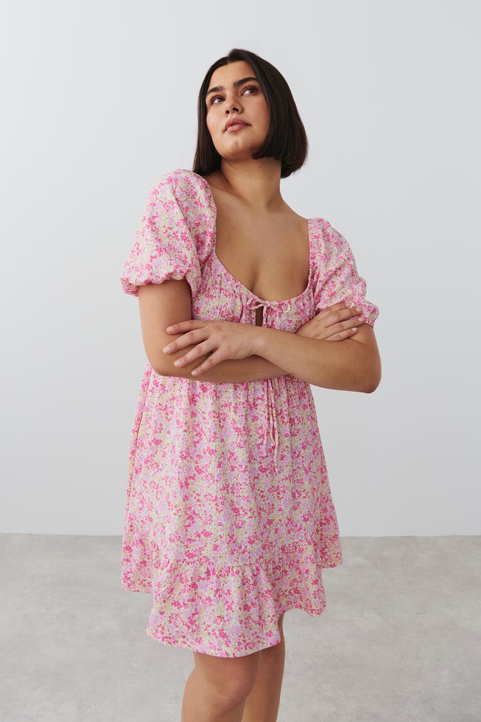 Knot detail mini dress