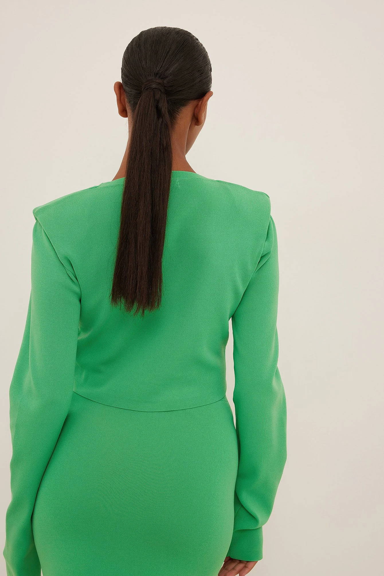 Fine Knitted Shoulder Pad Cardigan