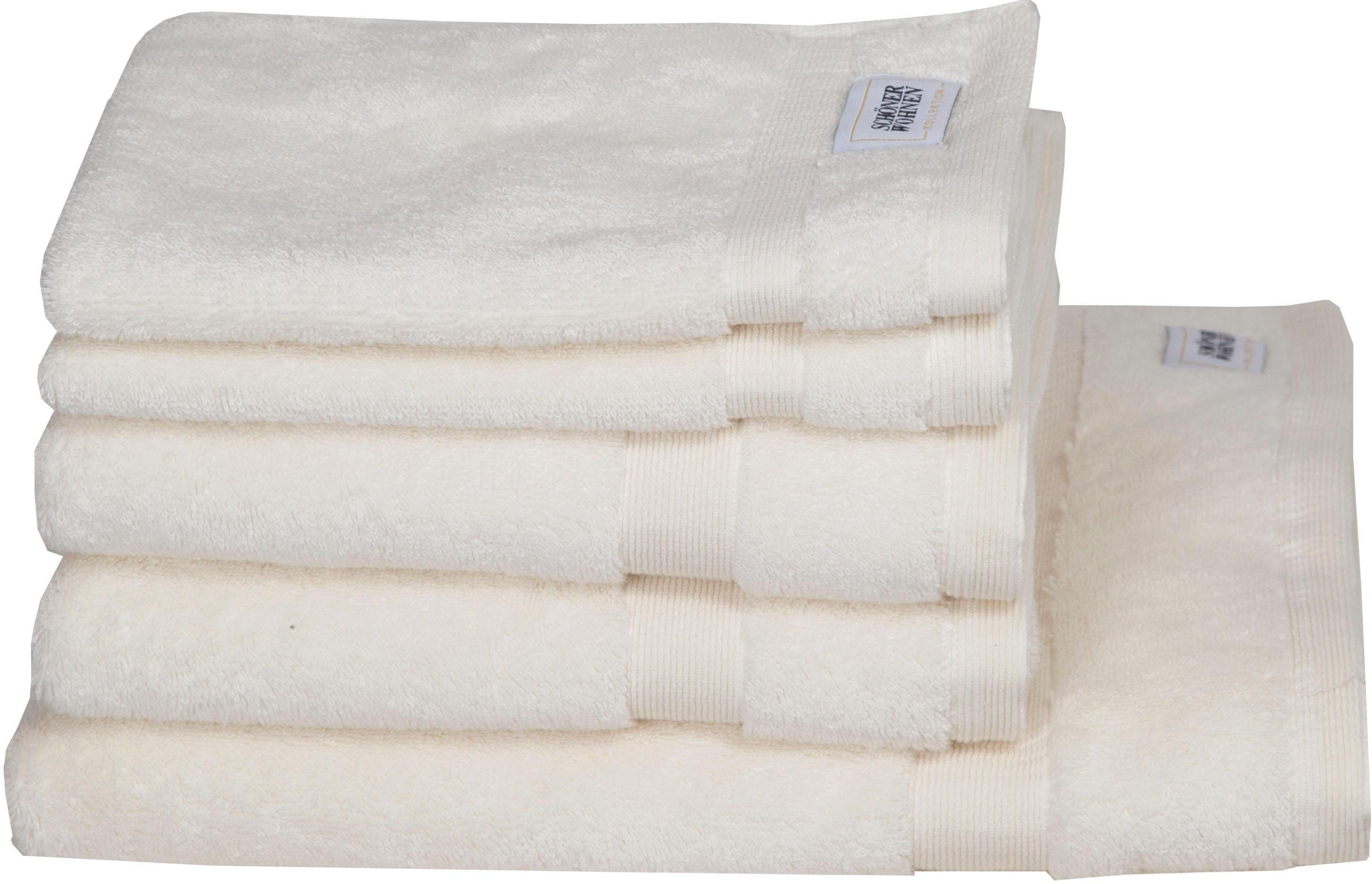 SCHÖNER WOHNEN-Kollektion Handtuch Set Cuddly, Frotteevelours, (Set, 5-tlg), schnell trocknende Airtouch-Qualität