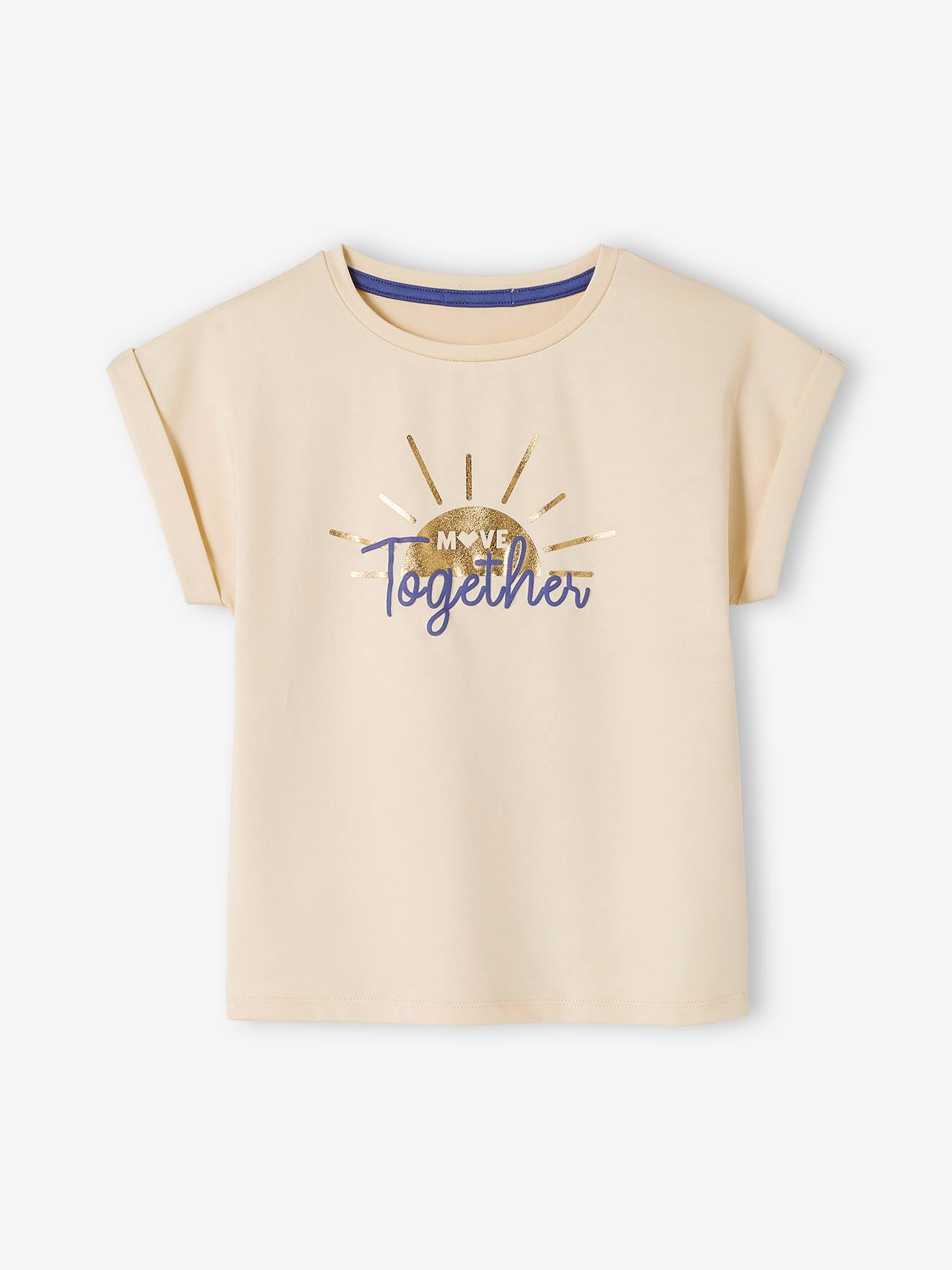 Vertbaudet Mädchen Sport-Set: T-Shirt & 3/4-Leggings - wollweiß