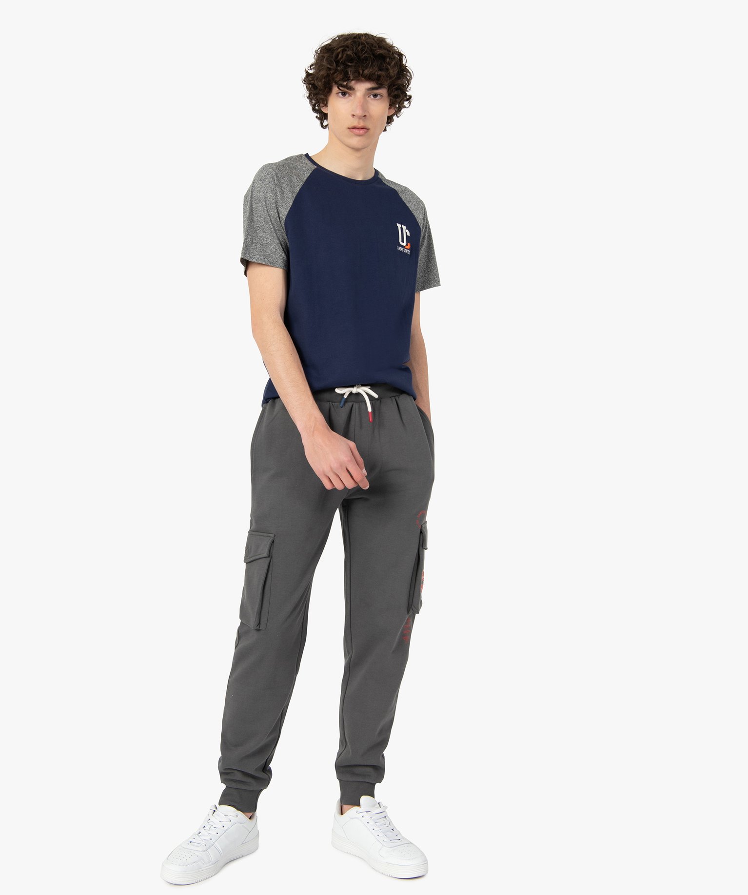 Tee-shirt homme à manches courtes contrastantes – Camps U... bleu | GEMO