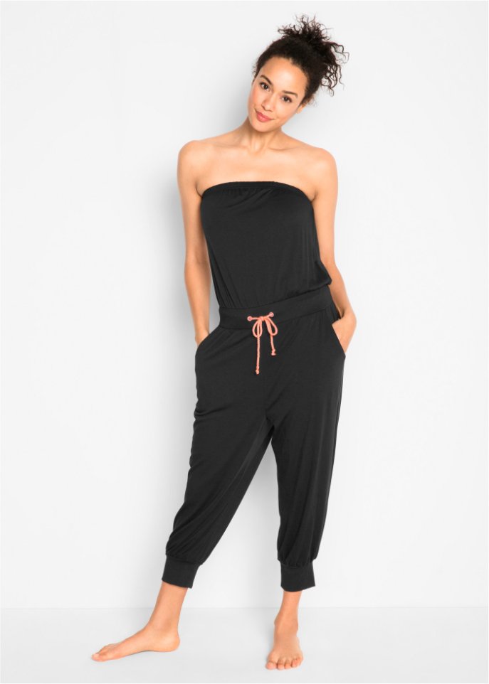 Bandeau-Jumpsuit mit Viskose