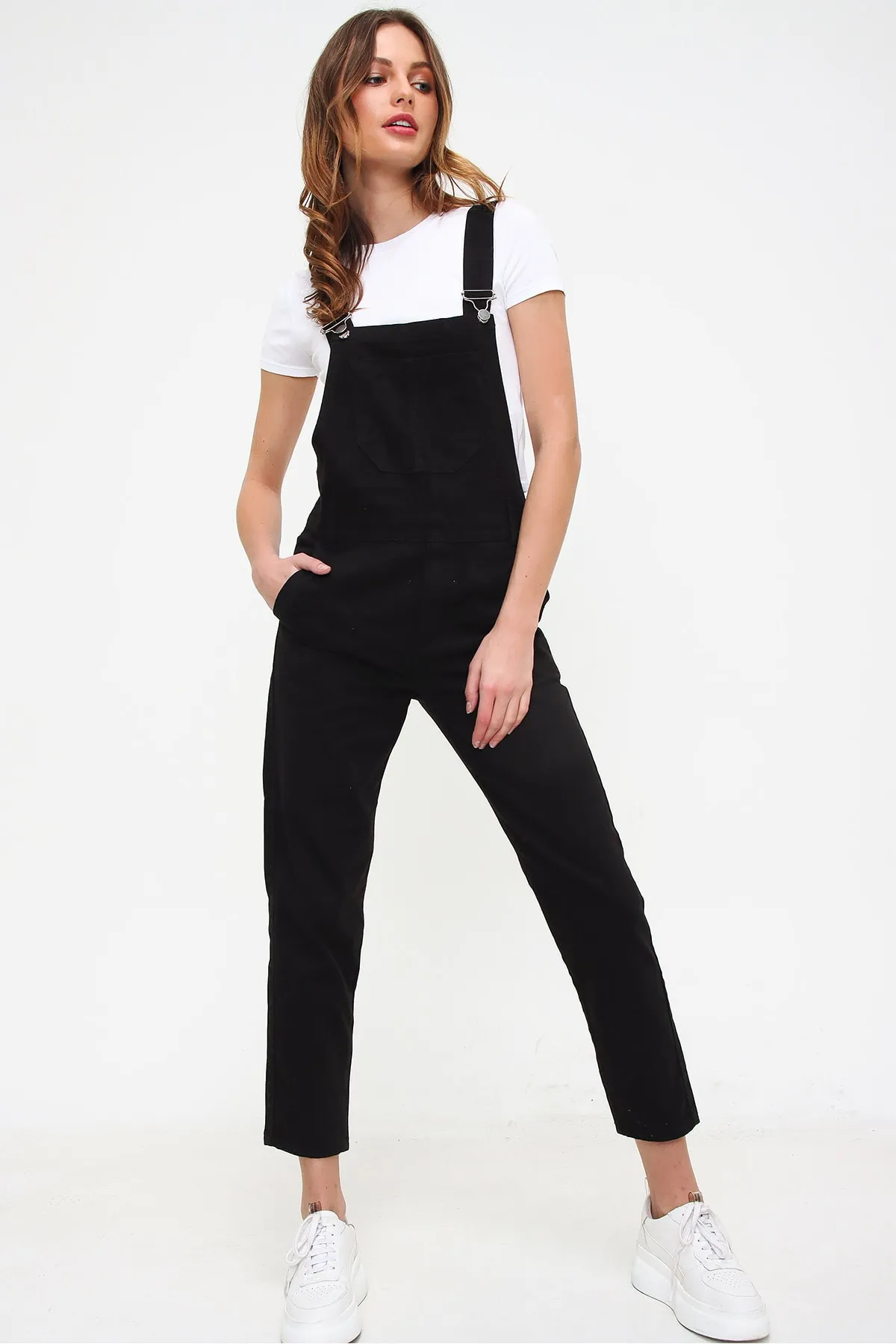 Trend Alaçatı Stili  Latzhose - Schwarz - Regular Fit