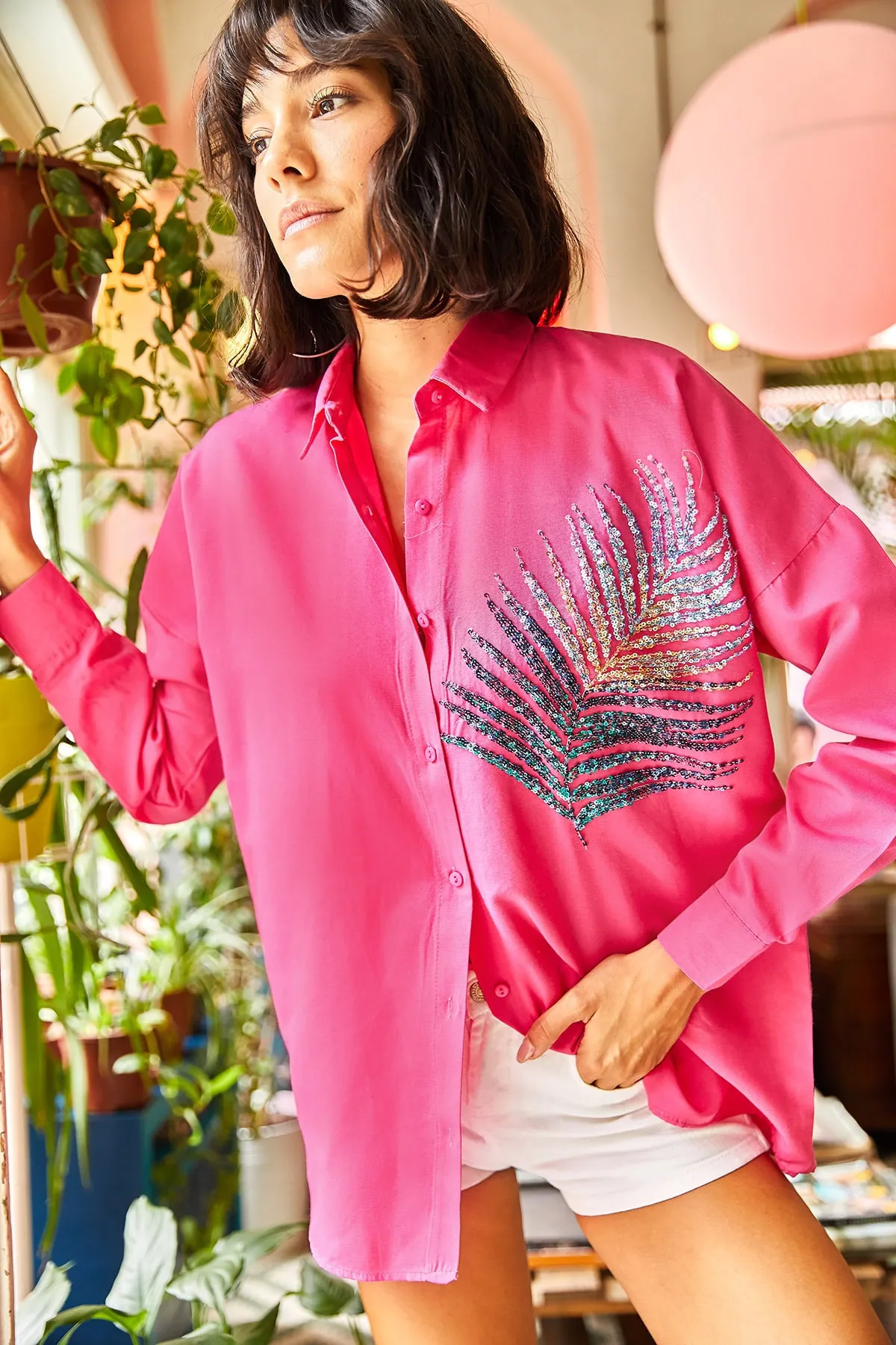 Olalook  Hemd - Rosa - Oversized