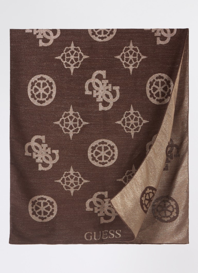 Sciarpa GUESS in lurex con logo lavorato a maglia, 170 x 75 cm