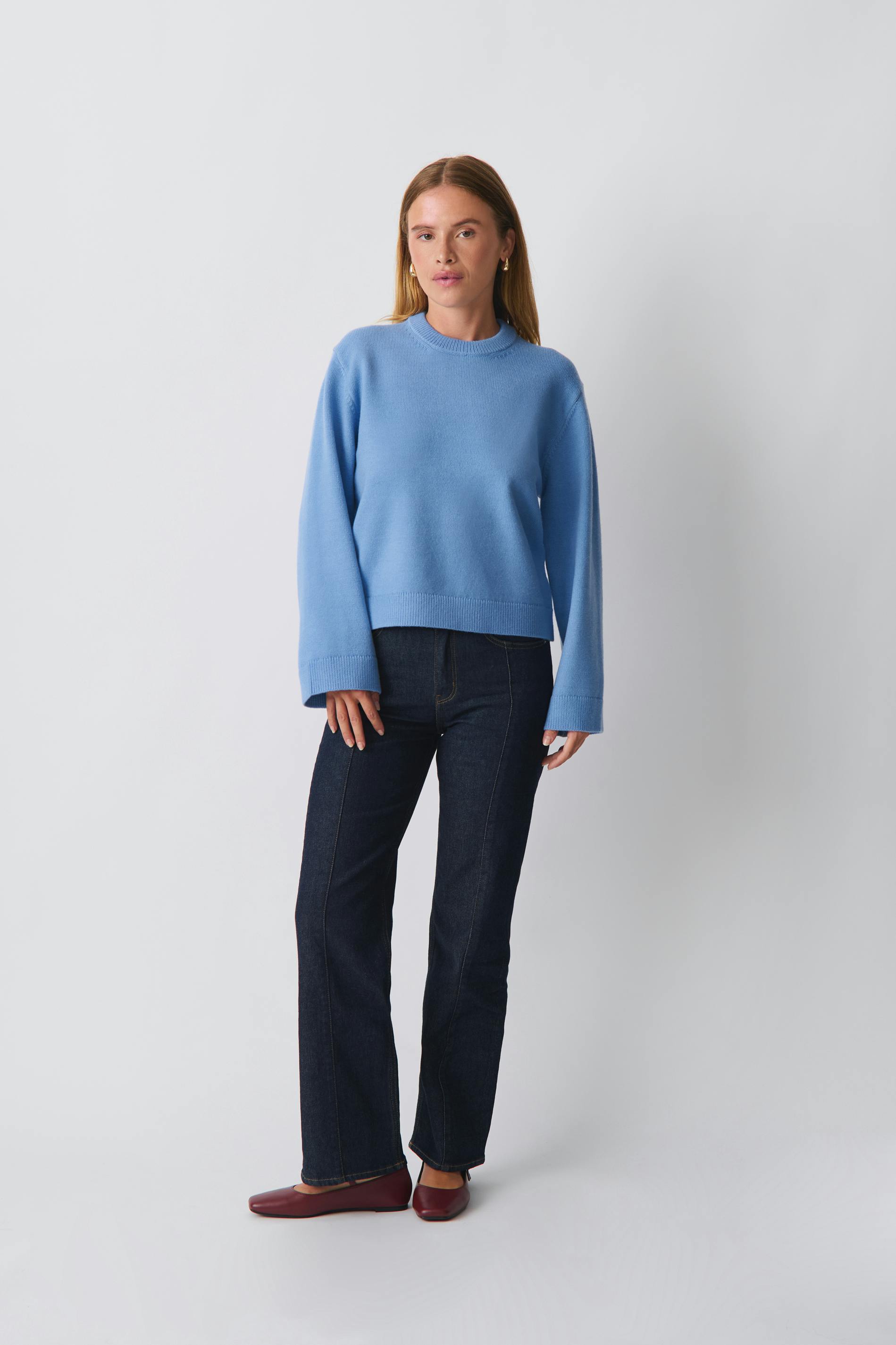Knitted crew neck sweater