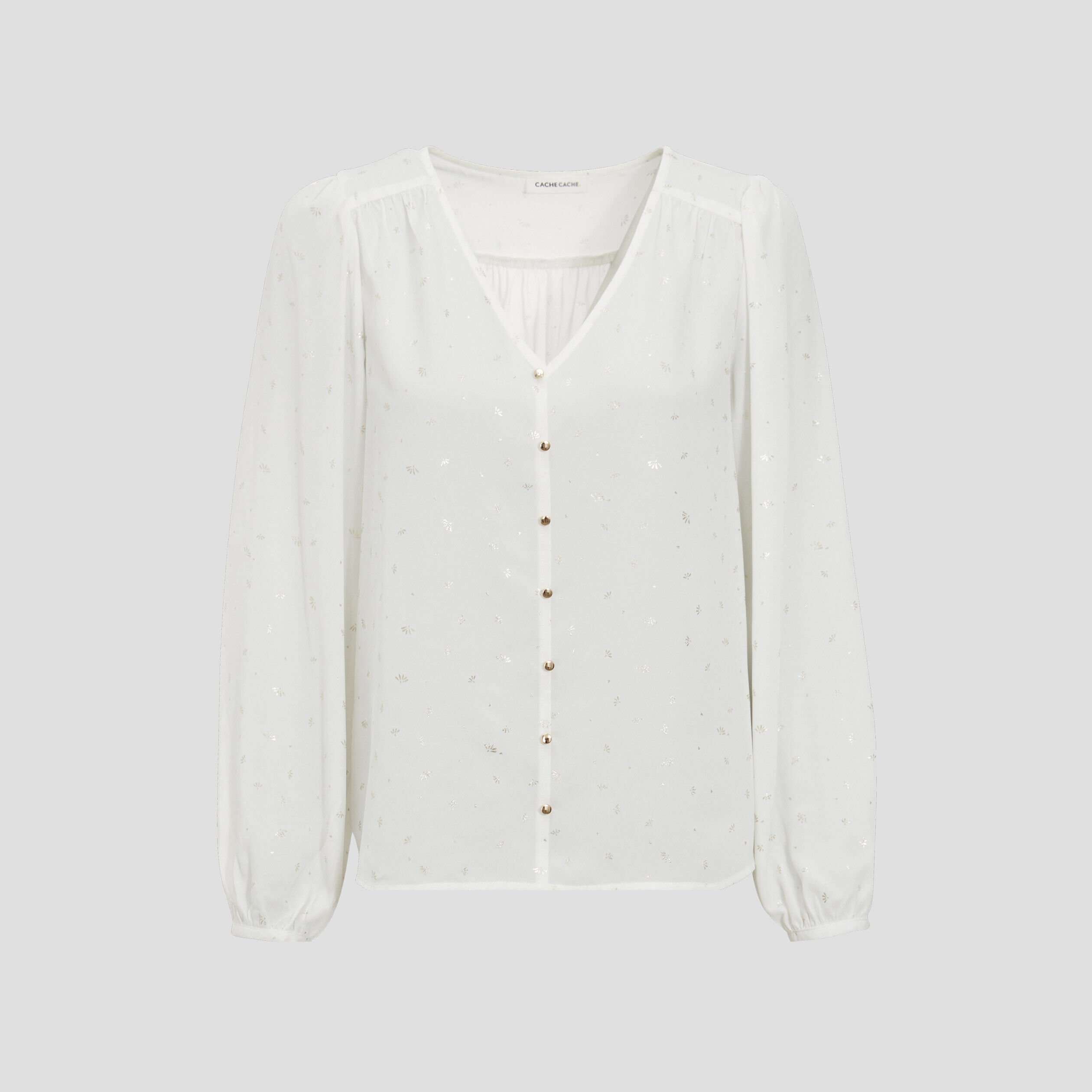 Blouse manches longues blanc femme | Cache Cache