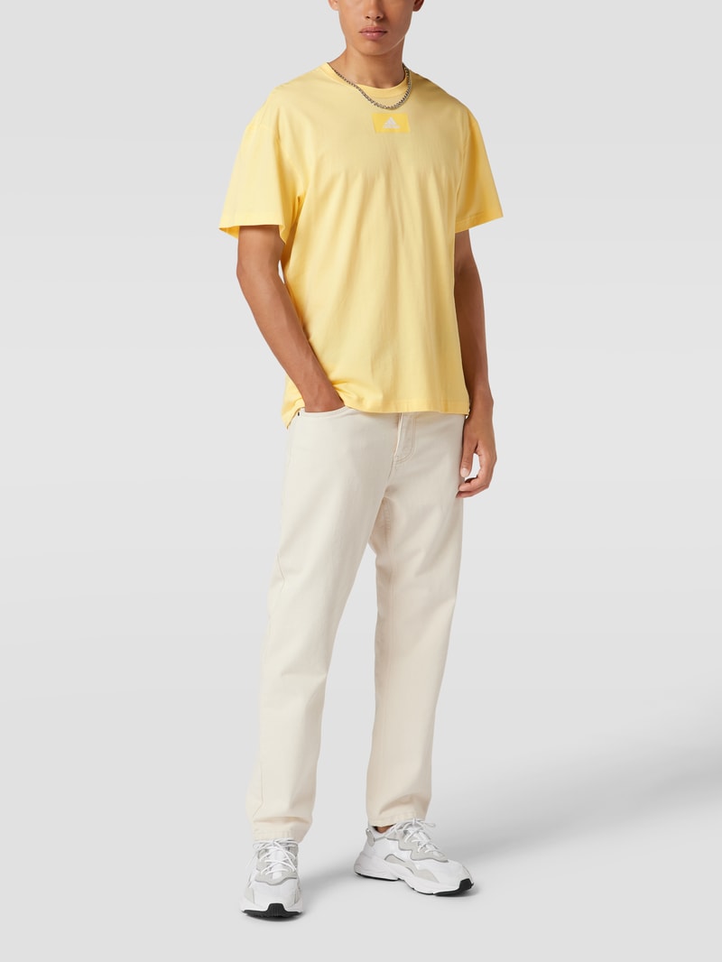 T-Shirt mit Logo-Print in gelb