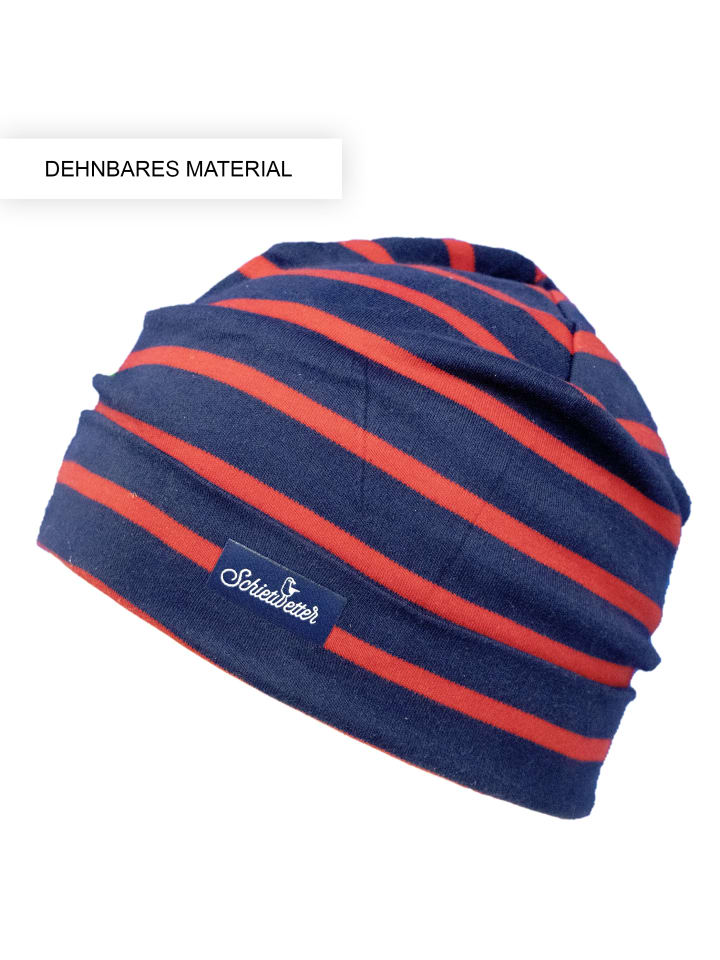 SCHIETWETTER Mütze , dehnbar, modisch, flauschig in navy-rot günstig kaufen onesize