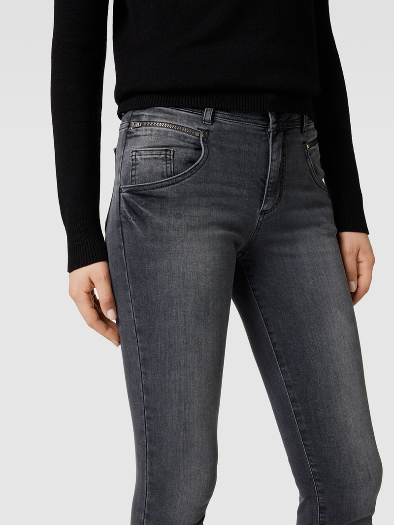 Jeans mit 5-Pocket-Design Modell 'SHAKIRA' in dunkelgrau