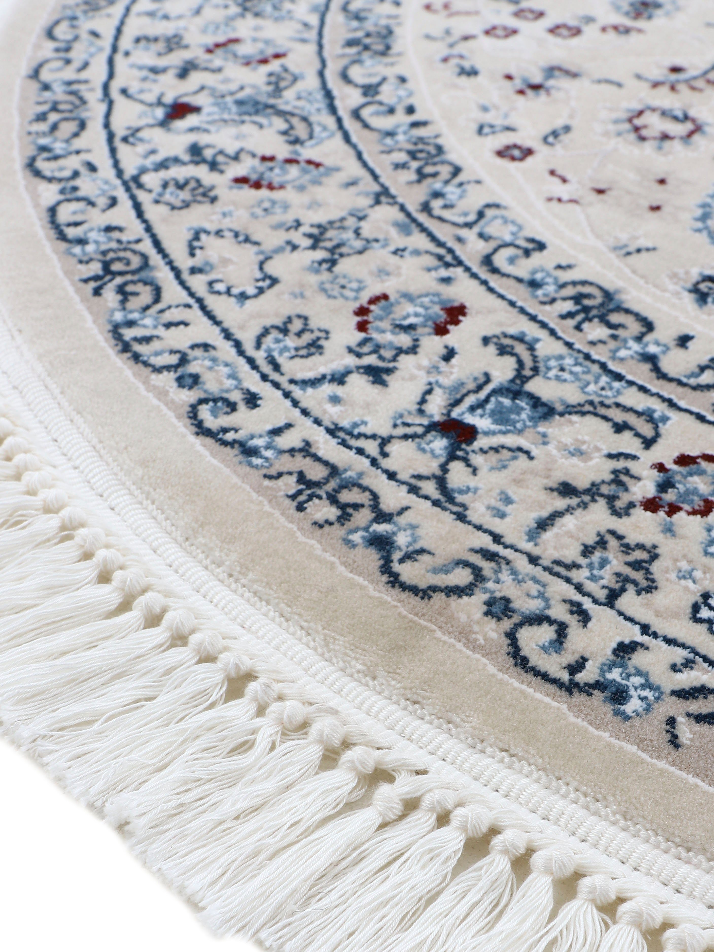 Teppich Nain Diane, carpetfine, rund, Höhe: 8 mm, Kurzflorteppich, Orient Look