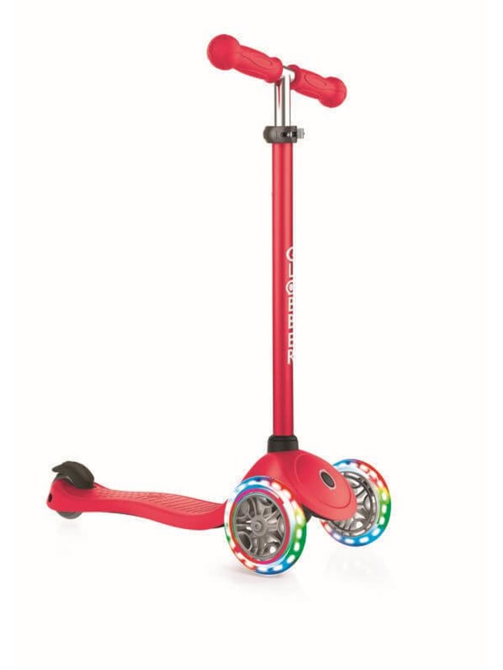GLOBBER Kinderroller Primo, 3 Räder, rot, mit Leuchtrollen, 3-7 Jahre günstig kaufen onesize