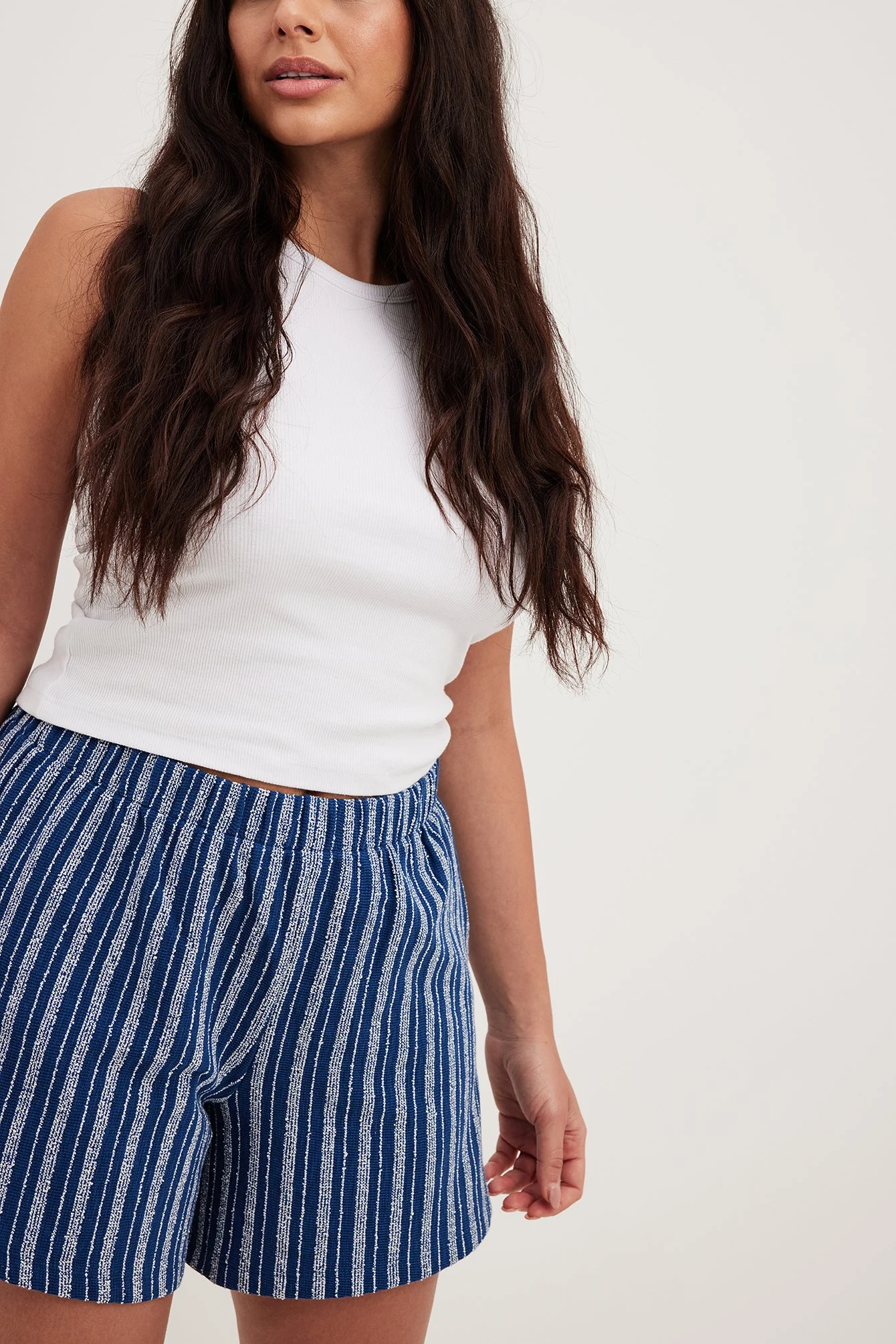 Lose Jersey-Shorts mit hoher Taille
