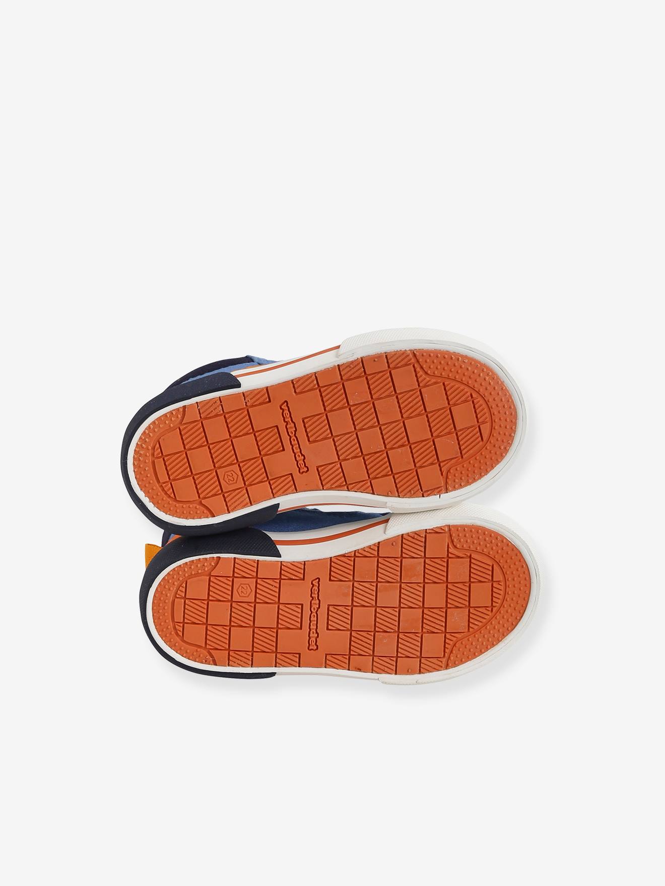 Baskets Mid lacées et zippées bébé bleu