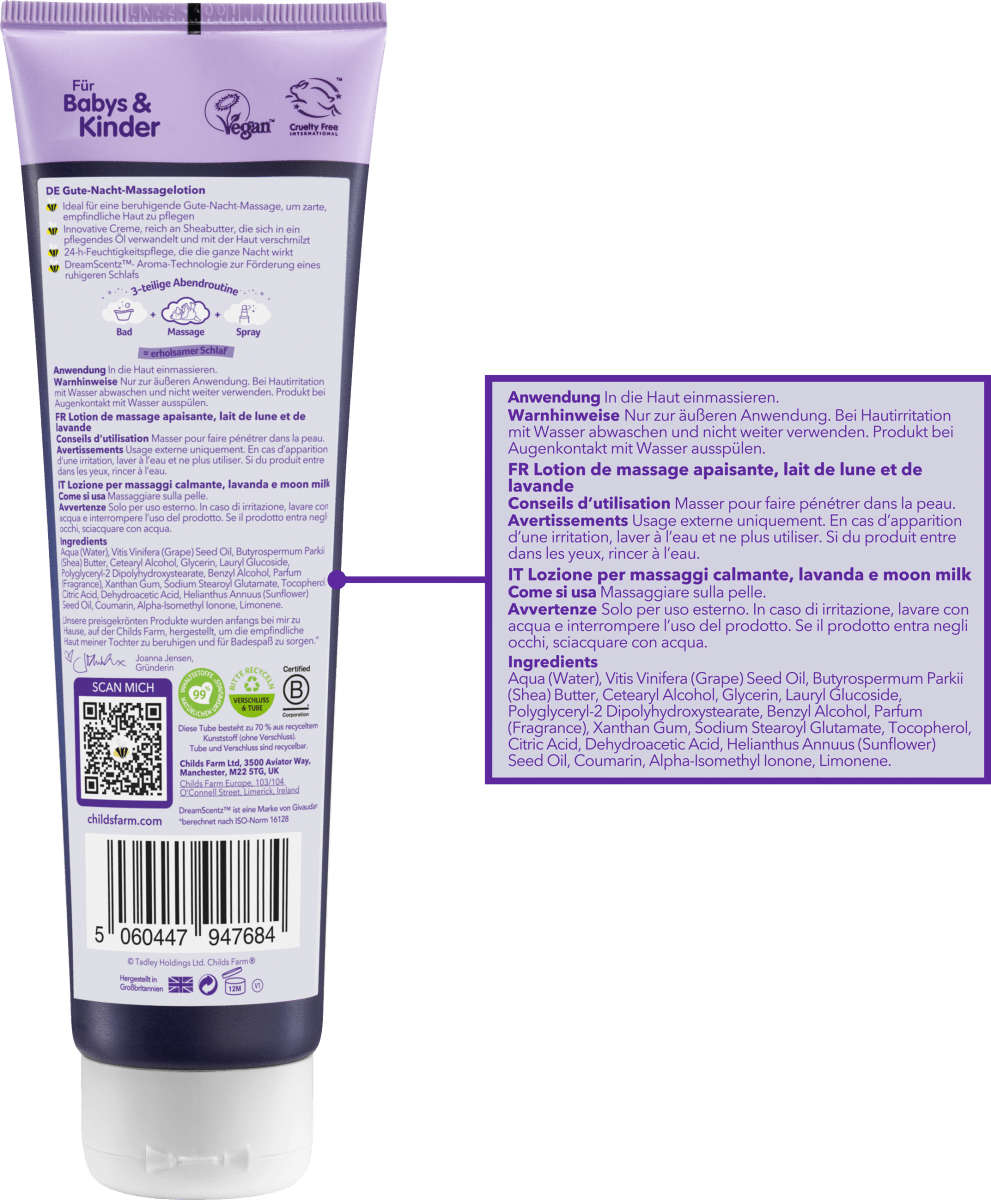 Baby Massagelotion beruhigend SlumberTime Lavendel & Mondmilch, 150 ml