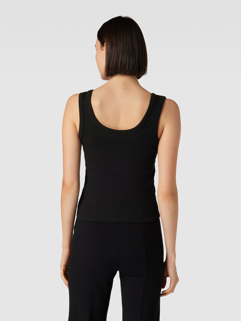 Top mit Feinripp Modell 'BLING' in black