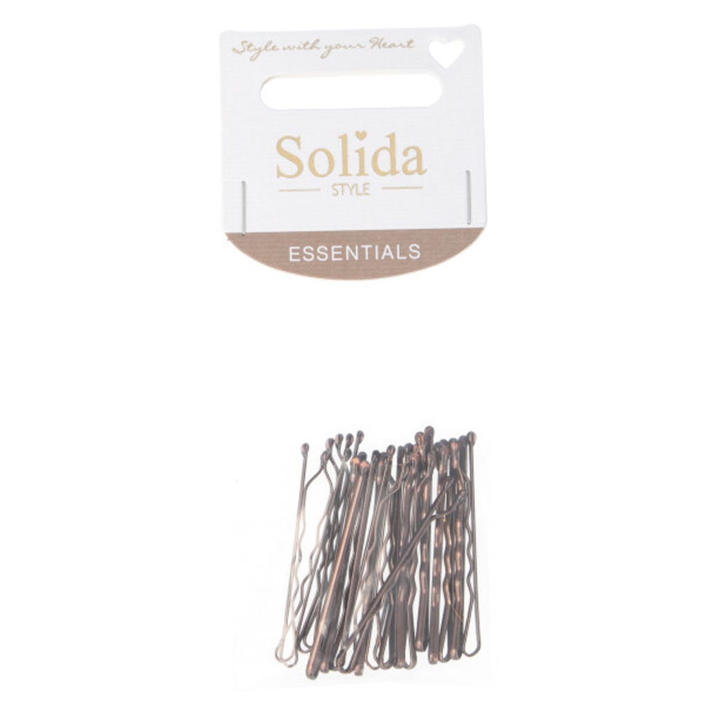 Solida Haarklemme 4cm braun 20 Stück
