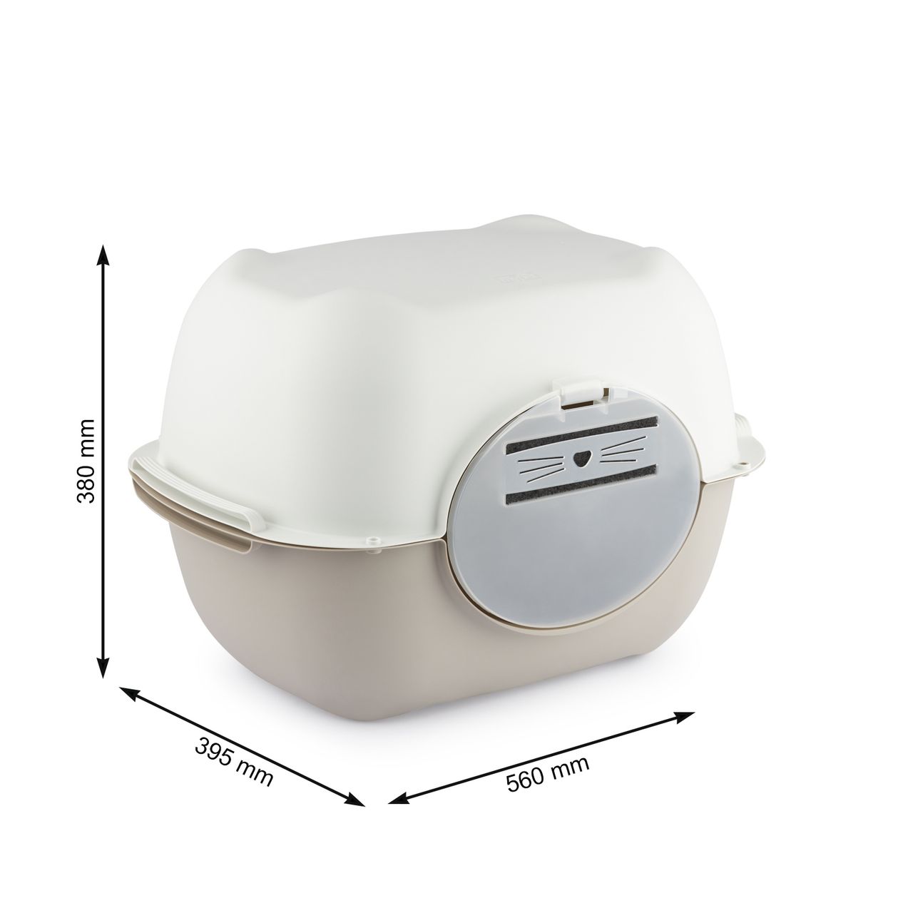 Rotho Babydesign Rotho MyPet Bella Katzenklo mit Deckel und Klappe weiss/cappuccino (recycelt)