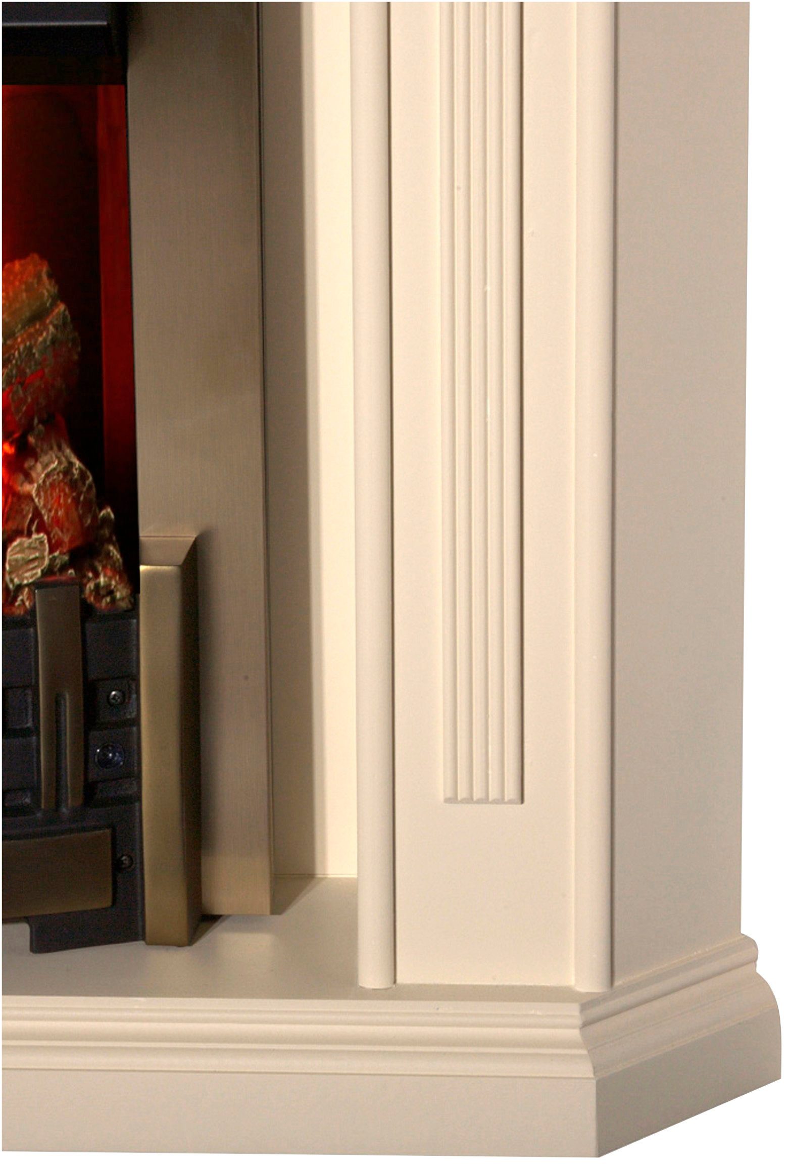 Albero Elektrokamin Georgia, Eckkamin mit Heizung, 1000/2000 W, 3D Flammeffekt, Fernbedienung